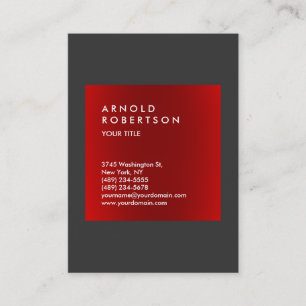 Red Dark Gray Trendy Professional Business Card