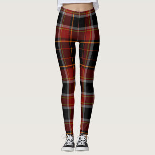 Red/Dark Navy Blue/Yellow Winter Plaid Leggings