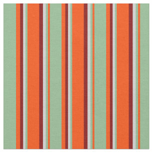 Red, Dark Sea Green, Light Gray & Maroon Colored Fabric