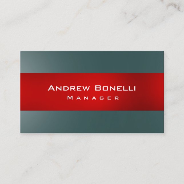 Red Dark Slate Gray Creative Manager Business Card (Front)