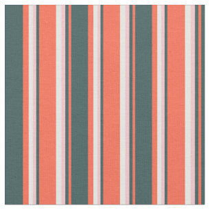 Red, Dark Slate Gray, Pink, and White Pattern Fabric