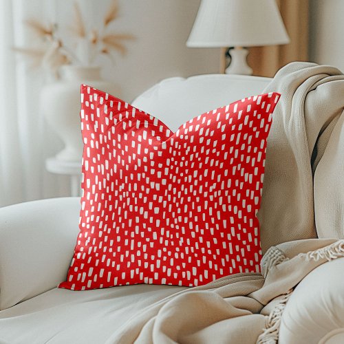 Red Dashingly Bright Throw Pillow