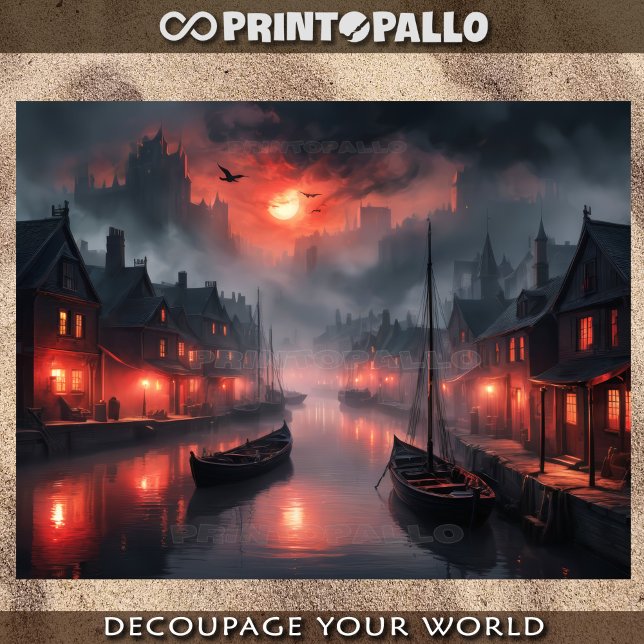 Red dawn over Amsterdam canals Tissue Paper (Creator Uploaded)