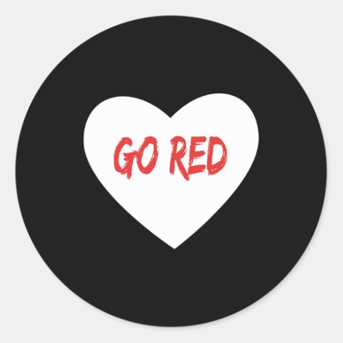 Red Day Heart Disease Month Gift  Classic Round Sticker