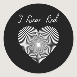Red Day Heart Ribbon Costume Heart Disease Month  Classic Round Sticker