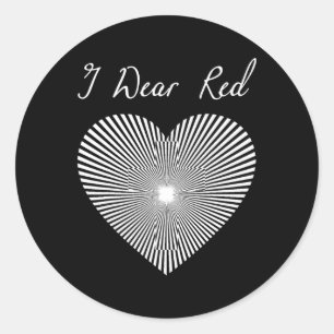 Red Day Heart Ribbon Costume Heart Disease Month Classic Round Sticker