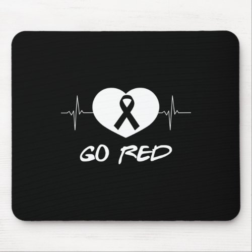 Red Day Heart Ribbon Shirt Gift Heart Disease Mont Mouse Pad