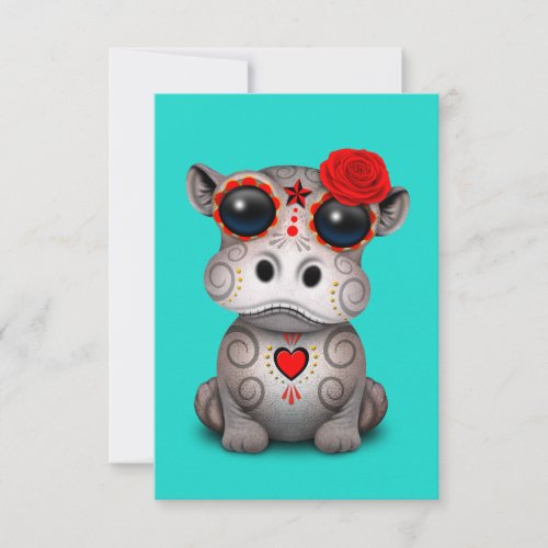 Red Day of the Dead Baby Hippo