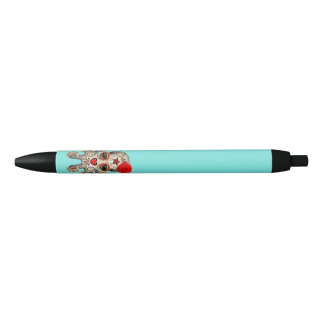 Red Day of the Dead Baby Octopus Pen (Front)