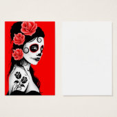 Red Day of the Dead Sugar Skull Girl (Front & Back)