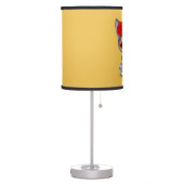 Red Day of the Dead Sugar Skull Wolf Cub Table Lamp (Left)