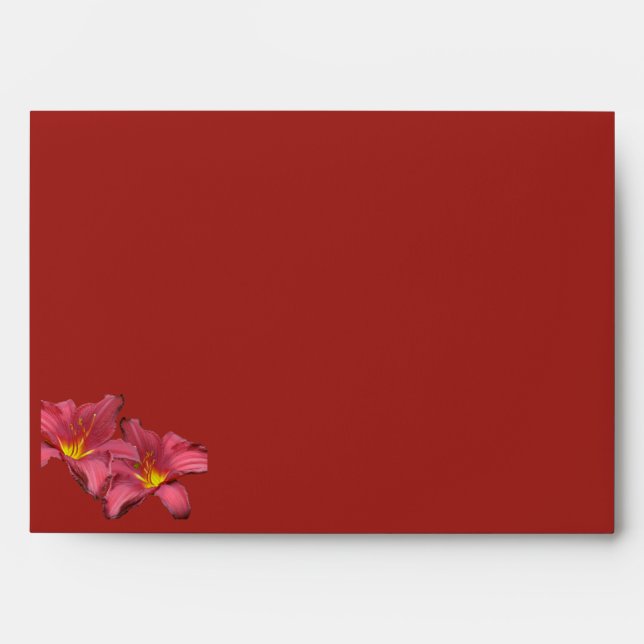 Red Daylily Envelope (Front)