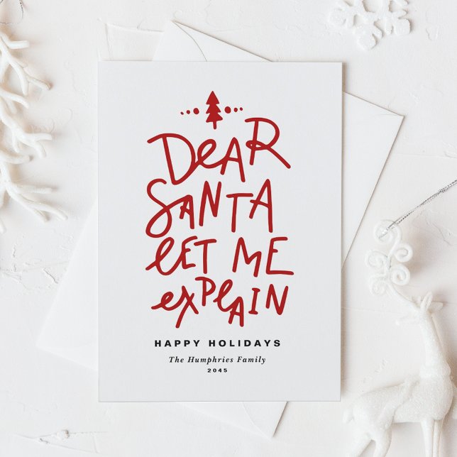 Red Dear Santa Let Me Explain Funny Christmas Holiday Postcard (Creator Uploaded)