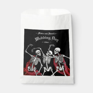 Red Death Dancing Skeletons Gothic Wedding Favor Bag