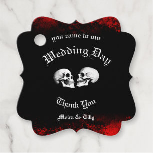 Red Death Dancing Skeletons Gothic Wedding Favor Tags