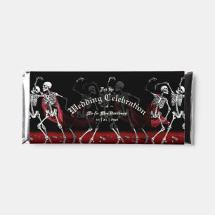 Red Death Dancing Skeletons Gothic Wedding Hershey Bar Favors