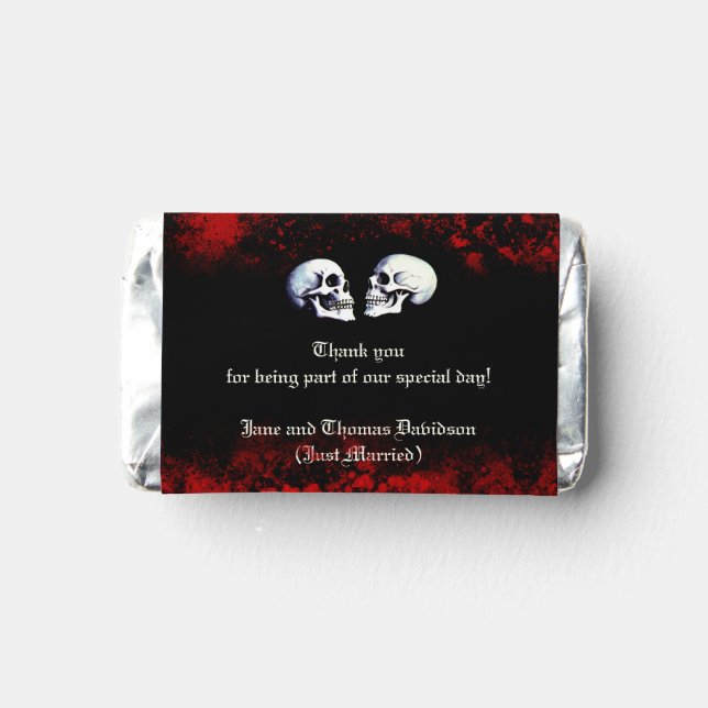 Red Death Dancing Skeletons Gothic Wedding Hershey's Miniatures (Back)