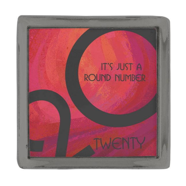 Red Decade Birthday Gunmetal Finish Lapel Pin (Front)