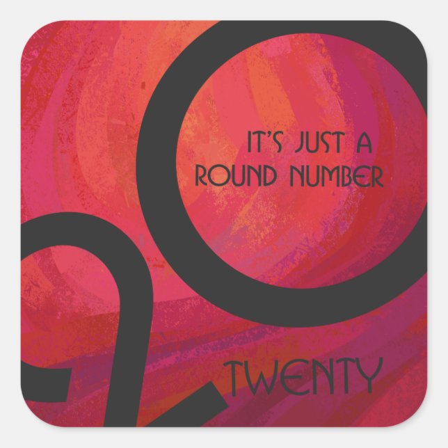 Red Decade Birthdday Square Sticker (Front)