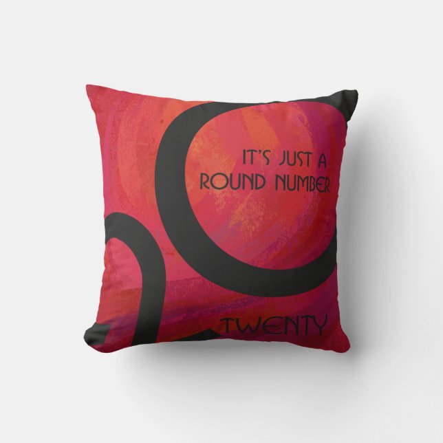 Red Decade Birthdday Throw Pillow (Front)