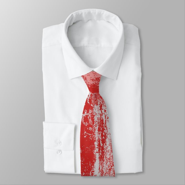 Red Decay Neck Tie (Tied)