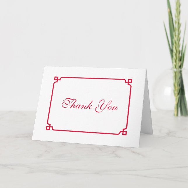 Red Deco Chic Wedding Thank You (Front)