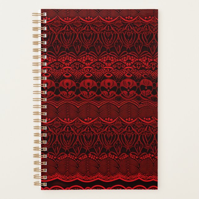 Red Deco Lace Planner (Front)
