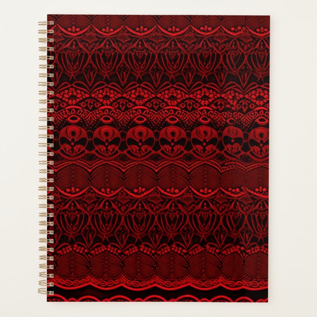 Red Deco Lace Planner (Front)