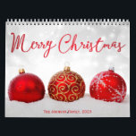 Red Decor Merry Christmas 2023 Photo Calendar<br><div class="desc">In Merry Christmas 2023 Photo Calendar (January - December) you can find a lot of pictures of cute kids and their families. But you can easily replace these photo with your and make your unique and special calendar with your kids, family members or anything you love the most. United States...</div>