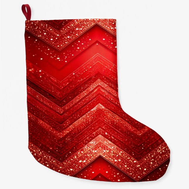Red Decorative Christmas Glitter Holiday Stocking (Front)