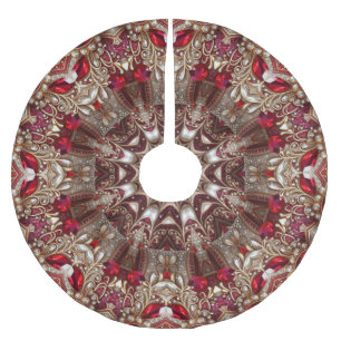 Red Decorative Christmas Tree Skirt