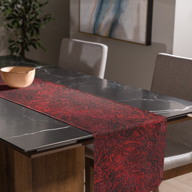 Red Decorative Flower Fabric Design Tablecloth (Red Decorative Flower Fabric Design Tablecloth)