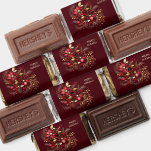 Red Decorative Flowers Holiday Hershey's Miniatures