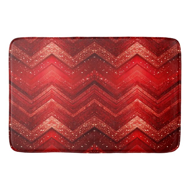 Red Decorative Glitter Bath Mat (Front)
