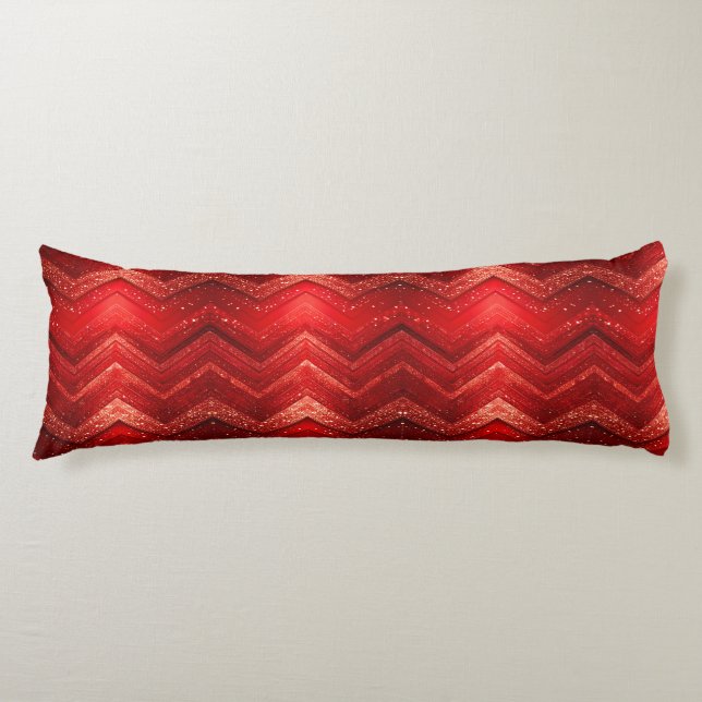 Red Decorative Glitter Body Pillow (Front)