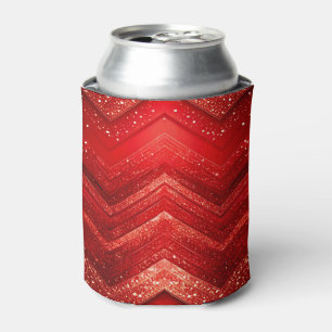 Red Decorative Glitter Can Cooler