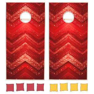 Red Decorative Glitter Cornhole Set