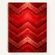 Red Decorative Glitter Notebook