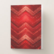 Red Decorative Glitter Pocket Folder