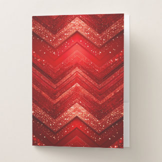 Red Decorative Glitter Pocket Folder
