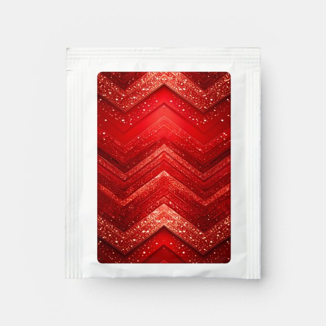 Red Decorative Glitter Tea Bag Drink Mix (Front)