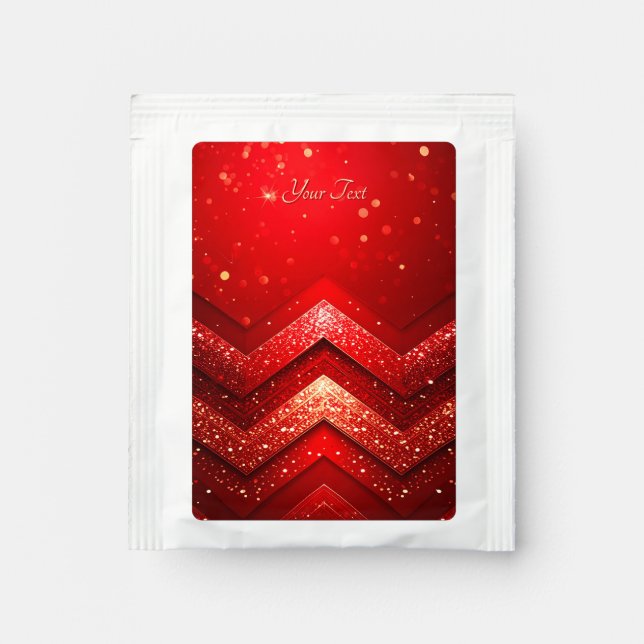 Red Decorative Glitter Tea Bag Drink Mix (Front)