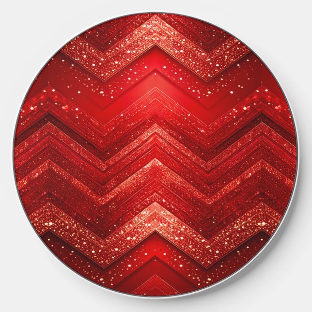 Red Decorative Glitter Wireless Charger (Front)