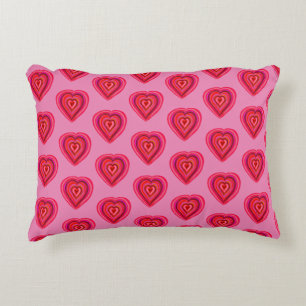 red decorative heart accent pillow