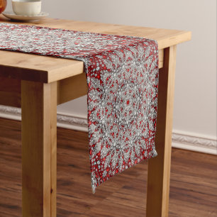 Red Decorative Holiday Table Runner