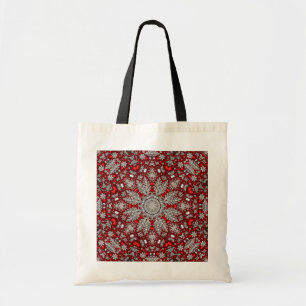 Red Decorative Holiday Tote Bag