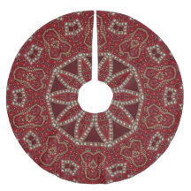 Red Decorative Holiday Tree Skirt
