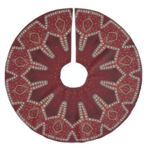 Red Decorative Holiday Tree Skirt