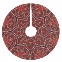 Red Decorative Holiday Tree Skirt