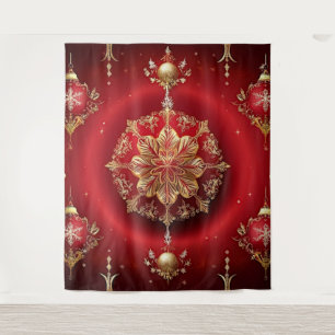 Red Decorative Ornaments Holiday Backdrop